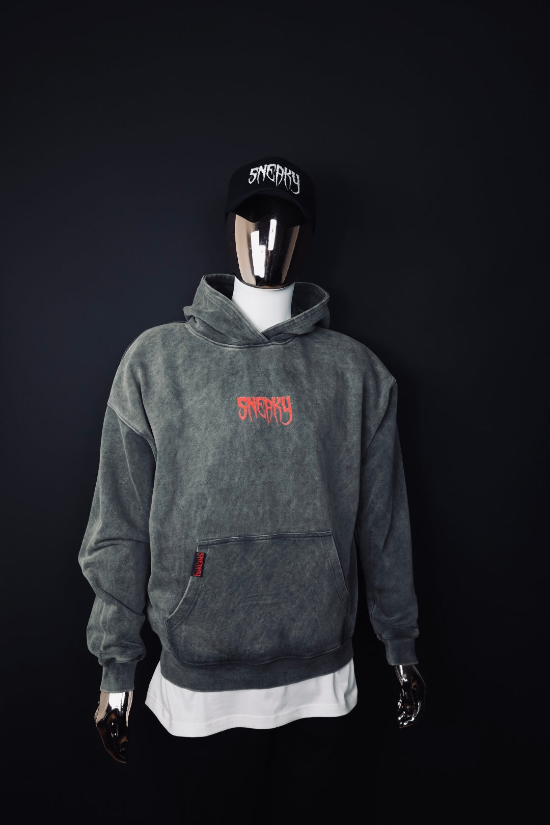 FORCE OVERSIZED HOODIE WASHED GREY UNISEX