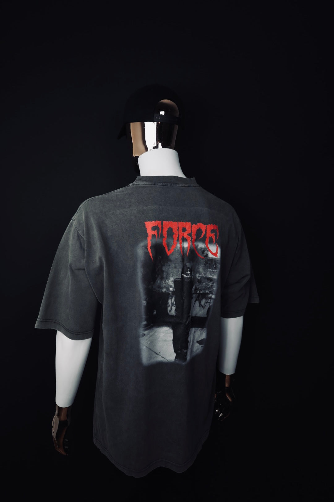 FORCE OVERSIZED TEE WASHED GREY UNISEX